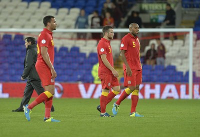 100913 -  Wales v Serbia - FIFA 2014 World Cup Qualifying Match -  Reaction from Danny Gabbidon of Wales at the end of the match( c ) Huw Evans Agency