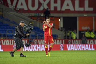 100913 -  Wales v Serbia - FIFA 2014 World Cup Qualifying Match -   Gareth Bale of Wales applauds the fans as he leaves the pitch( c ) Huw Evans Agency