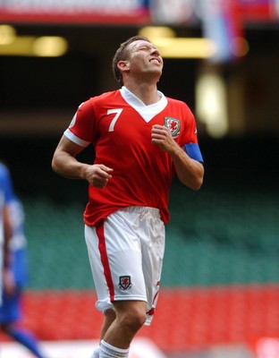 07.10.06 - Euro 2008 Qualifying Match, Group D Wales v Slovakia Wales Craig Bellamy shows his disappointment after having a goal disallowed  