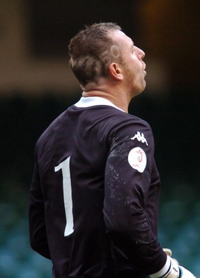 07.10.06 - Euro 2008 Qualifying Match, Group D Wales v Slovakia Wales goakkeeper Paul Jones who has had a dragon shaved into his hair to mark his 50th cap 