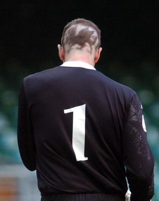 07.10.06 - Euro 2008 Qualifying Match, Group D Wales v Slovakia Wales goakkeeper Paul Jones who has had a dragon shaved into his hair to mark his 50th cap 