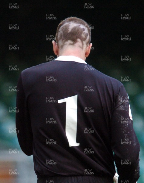 07.10.06 - Euro 2008 Qualifying Match, Group D Wales v Slovakia Wales goakkeeper Paul Jones who has had a dragon shaved into his hair to mark his 50th cap 