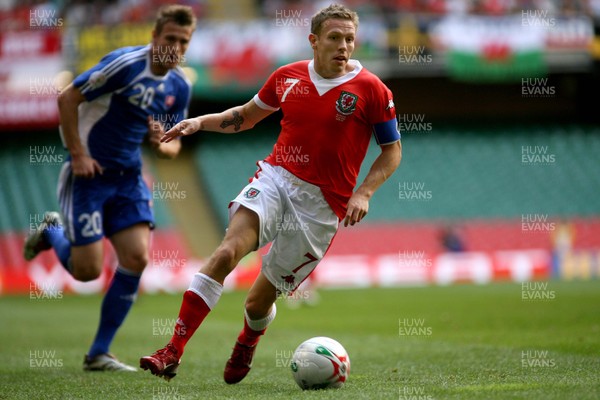 07.10.06...Wales v Slovakia, Euro 2008 Qualifying Match, Cardiff Wales' Craig Bellamy looks to cross the ball  