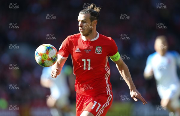 240319 - Wales v Slovakia, UEFA Euro 2020 Qualifier - Gareth Bale of Wales breaks away