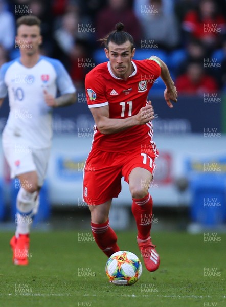 240319 - Wales v Slovakia, UEFA Euro 2020 Qualifier - Gareth Bale of Wales charges forward