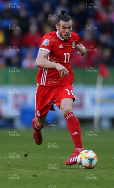 240319 - Wales v Slovakia, UEFA Euro 2020 Qualifier - Gareth Bale of Wales charges forward