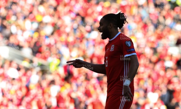 240319 - Wales v Slovakia, UEFA Euro 2020 Qualifier - Ashley Williams of Wales during the match