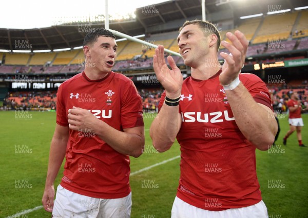 020618 - Wales v South Africa - International Rugby - Seb Davies and George North of Wales celebrate win