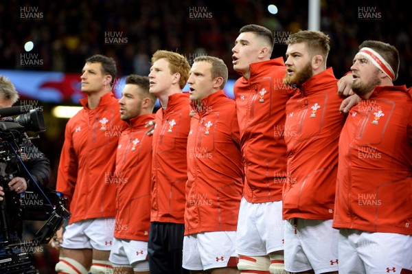 021217 - Wales v South Africa - Under Armour Series - Hadleigh Parkes during the anthems