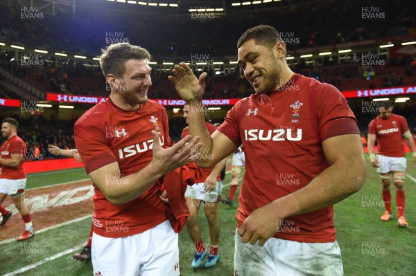021217 - Wales v South Africa - Under Armour Series - Dan Biggar and Taulupe Faletau of Wales after the game