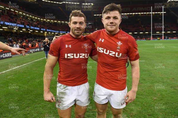 021217 - Wales v South Africa - Under Armour Series - Leigh Halfpenny and Steff Evans of Wales after the game