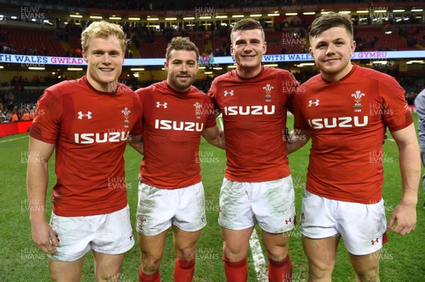 021217 - Wales v South Africa - Under Armour Series - Aled Davies, Leigh Halfpenny, Scott Williams and Steff Evans of Wales after the game