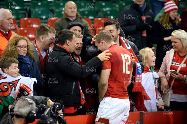 021217 - Wales v South Africa - Under Armour Series - Hadleigh Parkes of Wales with friends after the game