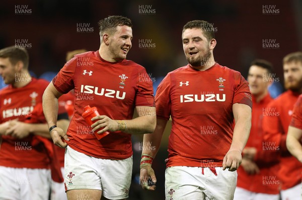 021217 - Wales v South Africa - Under Armour Series 2017 - Elliot Dee and Wyn Jones of Wales at full time