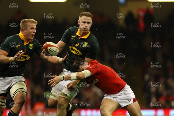 021217 Wales v New South Africa - Under Armour 2017 Series -  Dan du Preezof South Africa takes on Steff Evans of Wales