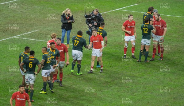 021217 Wales v South Africa - Players shake hands at the end of the game 