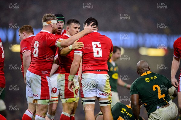 061121 - Wales v South Africa - Autumn Nations Series - Ellis Jenkins of Wales is congratulated after a turnover win