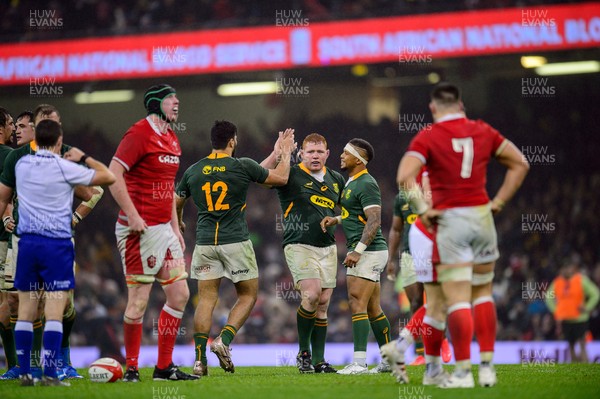 061121 - Wales v South Africa - Autumn Nations Series - South African players celebrate their win