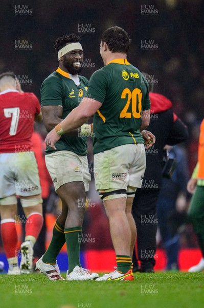 061121 - Wales v South Africa - Autumn Nations Series - Siya Kolisi of South Africa and Jasper Wiese of South Africa
