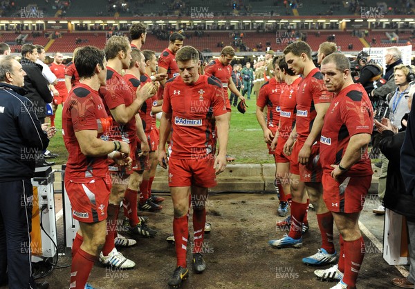 091113  - Wales v South Africa - 2013 Dove Men Series - Rhys Priestland of Wales looks dejected