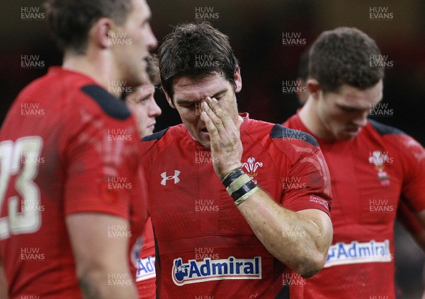 091113 - Wales v South Africa - Dove Men+Care Series - Wales' James Hook is dejected after the game