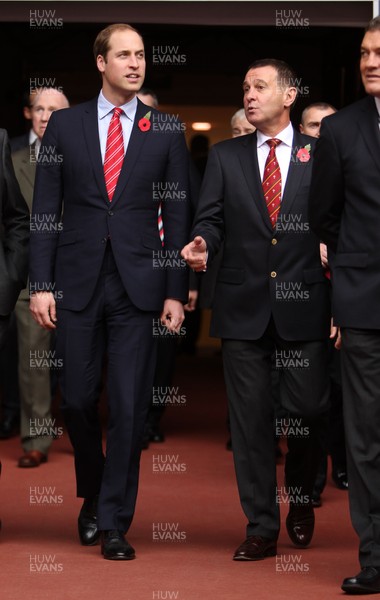 091113  - HRH Duke of Cambridge walks out the tunnel during a visit to the Millennium Stadium before the game Wales v South Africa