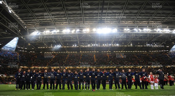 13.11.10 - Wales v South Africa - Invesco Perpetual Series 2010 - Wales players line up for the national anthems. 