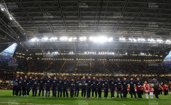 13.11.10 - Wales v South Africa - Invesco Perpetual Series 2010 - Wales players line up for the national anthems. 