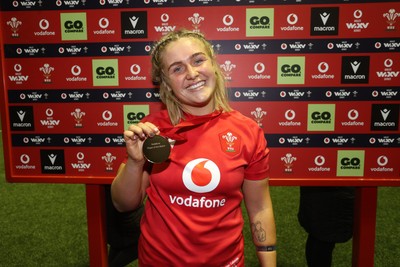 180926 - Wales Women v South Africa Women - Vodafone Wales WXV Series - Player of the match Alex Callender of Wales 