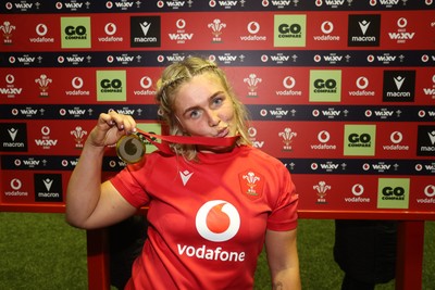 180926 - Wales Women v South Africa Women - Vodafone Wales WXV Series - Player of the match Alex Callender of Wales 
