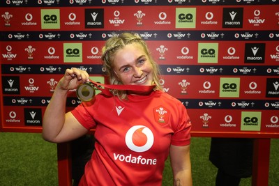 180926 - Wales Women v South Africa Women - Vodafone Wales WXV Series - Player of the match Alex Callender of Wales 