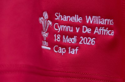 180926 Wales v South Africa, Vodafone Wales WXV Series - Shanelle Williams of Wales’ match jersey in the changing room ahead of the match