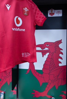 180926 Wales v South Africa, Vodafone Wales WXV Series - Amy Williams of Wales’ match jersey in the changing room ahead of the match