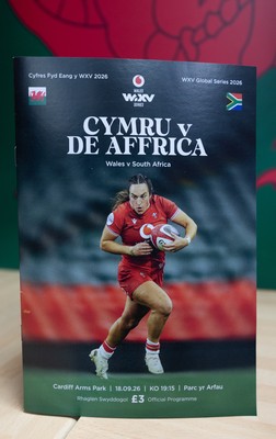 180926 Wales v South Africa, Vodafone Wales WXV Series - The match programme in the Wales changing room ahead of the match