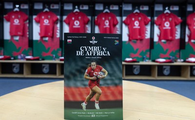 180926 Wales v South Africa, Vodafone Wales WXV Series - The match programme in the Wales changing room ahead of the match