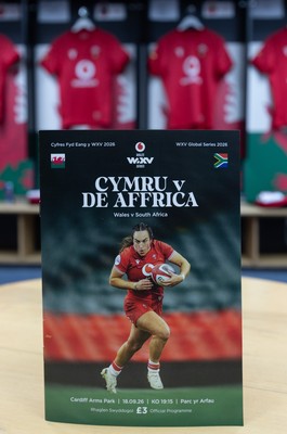 180926 Wales v South Africa, Vodafone Wales WXV Series - The match programme in the Wales changing room ahead of the match