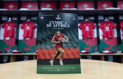 180926 Wales v South Africa, Vodafone Wales WXV Series - The match programme in the Wales changing room ahead of the match