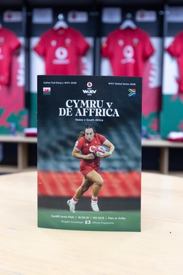 180926 Wales v South Africa, Vodafone Wales WXV Series - The match programme in the Wales changing room ahead of the match