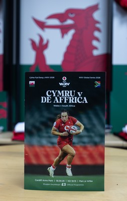 180926 Wales v South Africa, Vodafone Wales WXV Series - The match programme in the Wales changing room ahead of the match