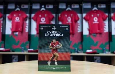 180926 Wales v South Africa, Vodafone Wales WXV Series - The match programme in the Wales changing room ahead of the match
