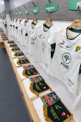 180926 Wales v South Africa, Vodafone Wales WXV Series - A general view of the South Africa changing room ahead of the match