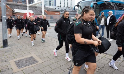 180926 Wales v South Africa, Vodafone Wales WXV Series -The Wales squad arrive at the stadium ahead of the match