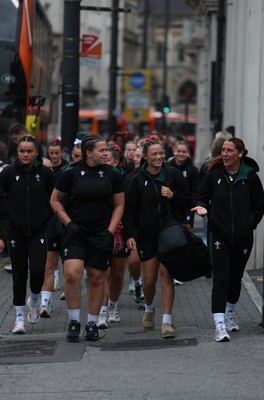 180926 Wales v South Africa, Vodafone Wales WXV Series -The Wales Women squad make their way from the hotel to the ground ahead of the match