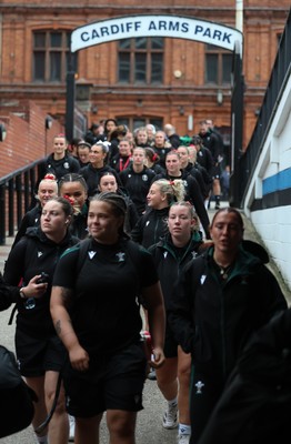 180926 Wales v South Africa, Vodafone Wales WXV Series -The Wales Women squad make their way from the hotel to the ground ahead of the match