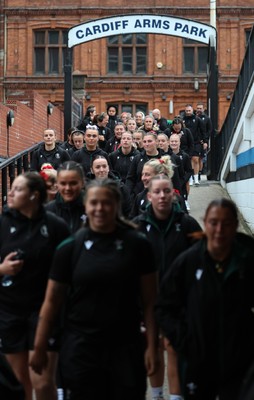 180926 Wales v South Africa, Vodafone Wales WXV Series -The Wales Women squad make their way from the hotel to the ground ahead of the match