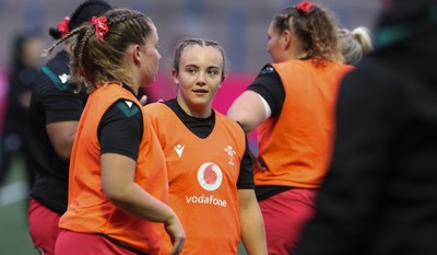 180926 Wales v South Africa, Vodafone Wales WXV Series - Shanelle Williams of Wales during warm up