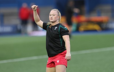 180926 Wales v South Africa, Vodafone Wales WXV Series - Seren Lockwood of Wales during warm up