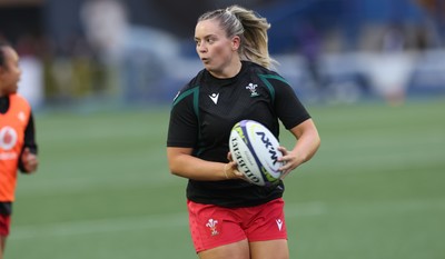 180926 Wales v South Africa, Vodafone Wales WXV Series -Freya Bell of Wales during warm up