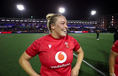 180926 Wales v South Africa, Vodafone Wales WXV Series - Kelsey Jones of Wales at the end of the match