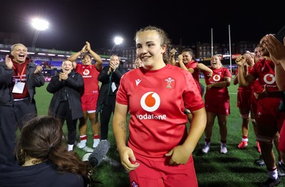 180926 Wales v South Africa, Vodafone Wales WXV Series - Shanelle Williams of Wales at the end of the match